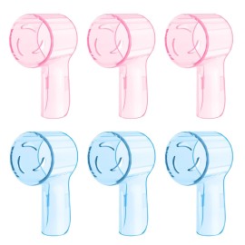 6 Pack Toothbrush Dustproof Cover Compatible with Oral B iO Ultimate Clean Gentle Care Replacment Heads and iO Series 3 4 5 6 7 7G 8 9 Electric Toothbrush, (Blue+Rose)