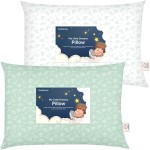 KeaBabies 2-Pack Toddler Pillow 13x18 - Soft Organic Cotton Kids Travel Bed Pillows for Sleeping, School, Nap, Machine Washable, Toddlers 2 to 5, Pillowcase Sold Separately (DinoLand)