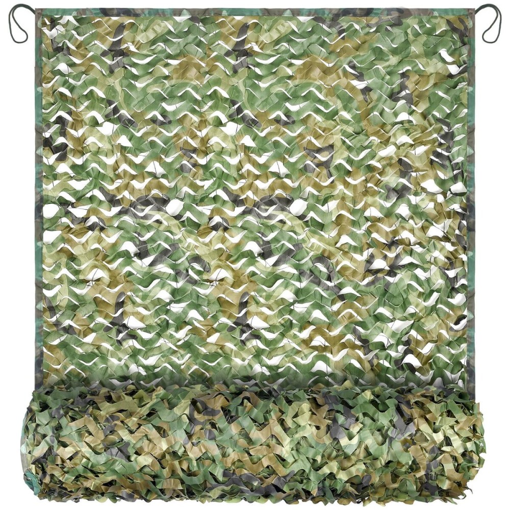 Yeacool Camo Netting 10x10 Mesh Camouflage Netting Military Surplus Hunting Blind Net for Military Theme Party Decor Sunshade Backdrop Car Cover Camping Shooting (Woodland Camo, 10ftx10ft, 3m*3m)