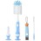 Ariseno 4-in-1 Baby Bottle Brush Set, Bottle Brush for Baby, Bottle Cleaner Brush Set, Including Nylon Bottle Brush, Bottle Cap Brush, Straw Brush, Nipple Brush, BPA-Free (Blue)