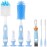 Ariseno 5-in-1 Baby Bottle Brush Set, Including Nylon and Silicone Bottle Brush, Bottle Cap, Straw and Nipple Cleaner, BPA-Free (Blue)