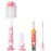 Ariseno 4-in-1 Baby Bottle Brush Set, Including Nylon Bottle Brush, Cap, Straw, Nipple Brushes, BPA-Free (Pink)
