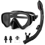 U PHITNIS Kids Snorkel Set for Age 4-14 - Dry Top Snorkeling Gear for Kids Junior & Youth - Childs Diving Mask with Big Eyes for Boys Girls - Anti-Fog Snorkeling Mask and Snorkel Set