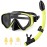 Kids Snorkel Set for Age 4-14 - Dry Top Snorkeling Gear for Kids Junior & Youth - Childs Diving Mask with Big Eyes for Boys Girls - Anti-Fog Snorkeling Mask and Snorkel Set