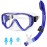 U PHITNIS Kids Snorkel Set for Age 4-14 - Dry Top Snorkeling Gear for Kids Junior & Youth - Childs Diving Mask with Big Eyes for Boys Girls - Anti-Fog Snorkeling Mask and Snorkel Set