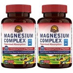 Vitalitown Magnesium Complex Supplement 500mg - NSF Certified Magnesium Glycinate, Malate, Taurate & Citrate - Chelated High Absorption & Gentle on Stomach - Vegan Non-GMO 2 Packs 240 Capsules