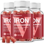 Iron Gummies Supplements for Women & Kids - Multivitamin with Iron for Blood Oxygen, Great Tasting Gummy Vitamins with Vitamin C for Max Absorption - Vegan Chewable, Peach Flavor(3 Packs)