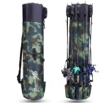 Sougayilang Fishing Rod Bag Canvas Rod Case Organizer Pole Storage Bag Fishing Rod and Reel Carrier Organizer for Travel, Gift for Father, Boyfriend and Family-Camouflage
