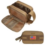 TACTICISM Toiletry Bag for Men - Extra Large Dry Wet Separate Travel Toiletry Bag, Tactical Molle Dopp Kit for Men, Water-Resistant Shaving Bag for Travel Camping Gym, Brown