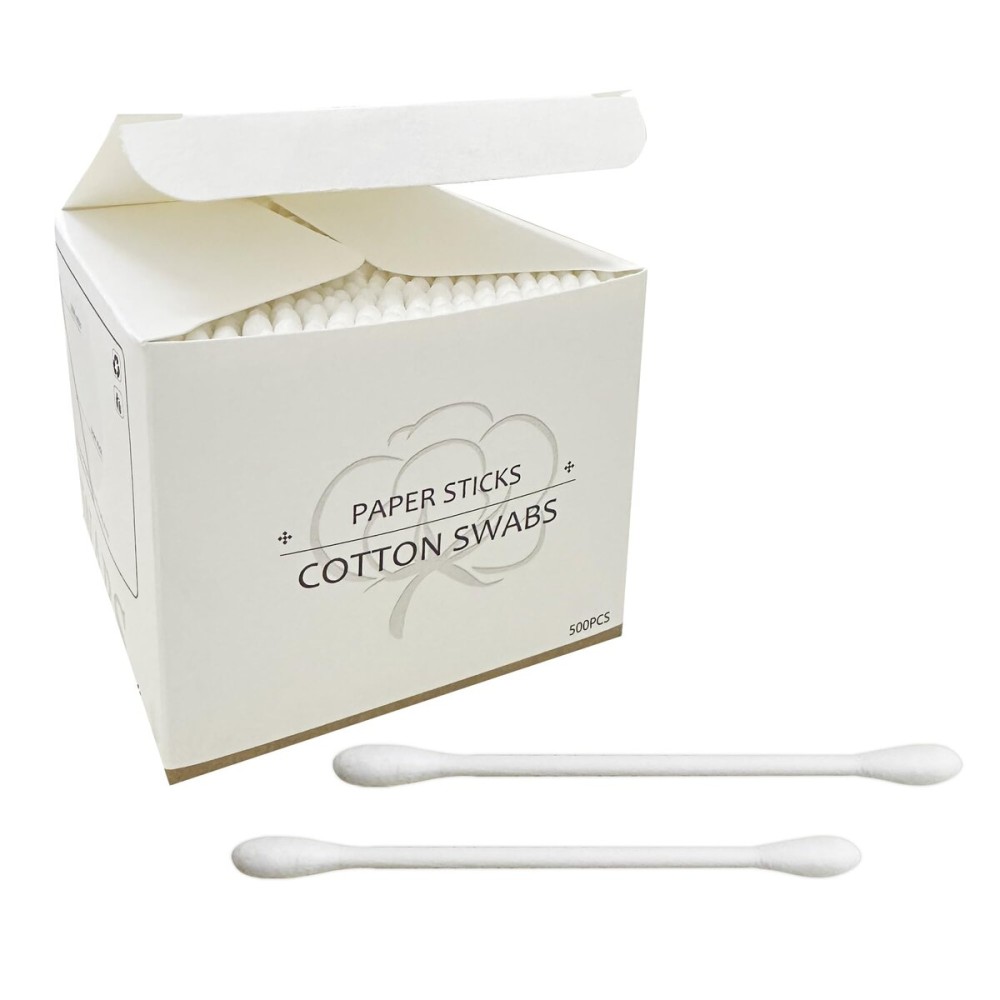 Cotton Swabs with Paper Sticks 1000ctDouble Tipped Natural Cotton Buds