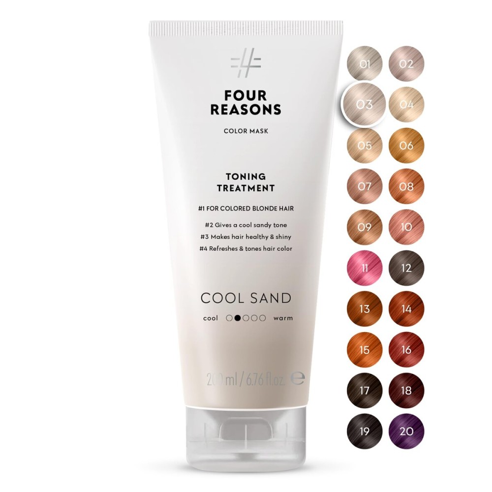 Four Reasons Color Mask - Cool Sand Blonde - (27 Colors) Color Depositing Conditioner, Toning Treatment, Tone & Enhance Color-Treated Hair - Semi Permanent Hair Dye, Vegan and Cruelty-Free, 6.76 fl oz