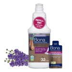 Bona Hardwood Floor Cleaner Bottle for use with Swiffer WETJET Spray Mop, Lavender Thyme Scent, makes 64 Fl Oz - Includes Filled Bottle + Concentrate Refill for Wood Floor Cleaning