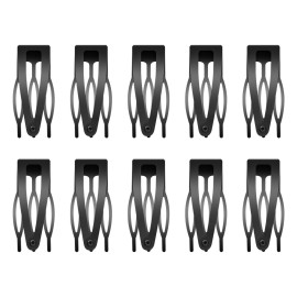 10 Pcs Double Grip Hair Clips, Sightor Metal Snap Hair Clips Hair Barrettes for Women Hair Making Salon Supplies Hair Accessories (Black)