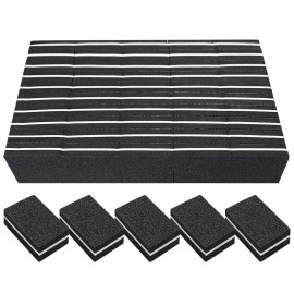 Nail Buffers (50 Pack), mini Buffer Block Nail File for Acrylic Nails and Natural Nails, 100/180 Grit Nail Buffer Block Bulk Buffing Blocks for Nail Buff Professional Manicure File Blocks Set Black