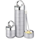 Zannaki Metal Travel Pill Organizer, Portable Waterproof Weekly Pill Box, Large Aluminum Alloy Pill Case Container, BPA Free 7 Day Daily Medicine Organizer Holder for Vitamin, Fish Oil, Supplement