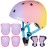 CELOID Kids Helmet Pad Set,Adjustable Kids Skateboard Bike Helmet Knee & Elbow Pads Wrist Guards 8-10-16 Years Youth Protective Gear Set for Girls Boys Bicycle Bike Roller Scooter Sport,Pink Violet