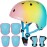 CELOID Kids Helmet Pad Set,Adjustable Kid Skateboard Bike Helmet Knee & Elbow Pads Wrist Guards 5-8 Years Child Protective Gear Set for Girls Boys Bicycle Bike Roller Skating Scooter Sport,Pink Blue
