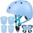 CELOID Kids Helmet Pad Set,Adjustable Kids Skateboard Bike Helmet Knee & Elbow Pads Wrist Guards 5-8 Years Kid Protective Gear Set for Girls Boys Bicycle Bike Roller Skating Scooter Sport,SkyBlue