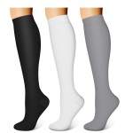 WITHYOU 3 Pairs Compression Socks for Women & Men 15-20 mmHg,Best Support for Nurses Running Hiking