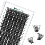 Lash Clusters 96pcs Individual Lashes D Curl 18mm Eyelash Clusters KEYYOU Volume Wispy Lash Extension Soft&Comfortable Easy DIY at Home(Y23,D-18mm)