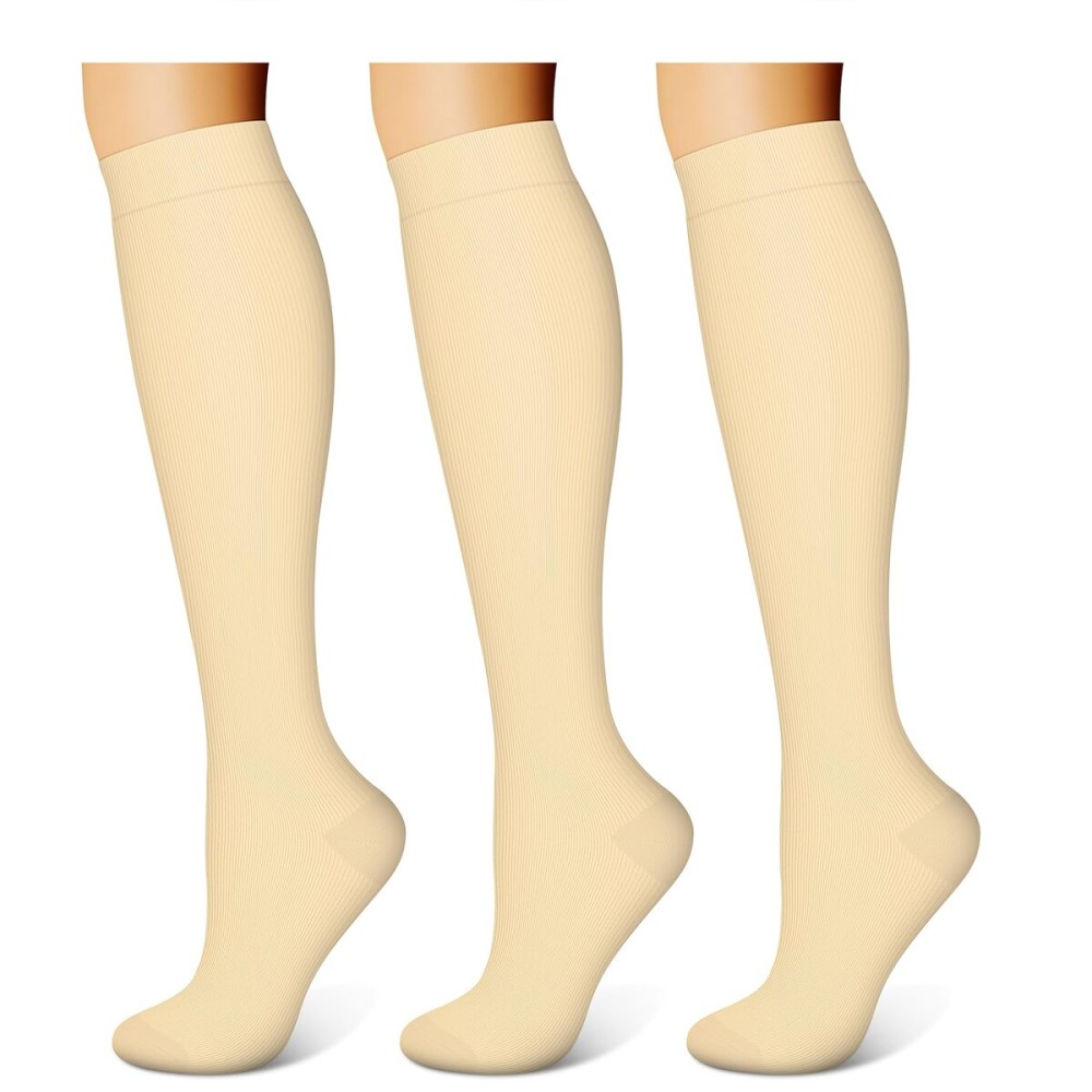 WITHYOU 3 Pairs Compression Socks for Women & Men 15-20 mmHg,Best Support for Nurses Running Hiking