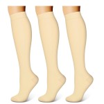 WITHYOU 3 Pairs Compression Socks for Women & Men 15-20 mmHg,Best Support for Nurses Running Hiking