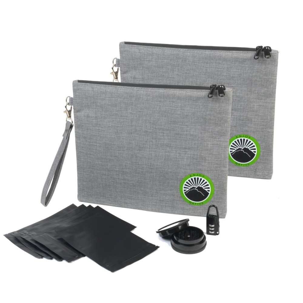 Enjoy Native Smell Proof Bag with Lock 11 x 9, Smell Proof Container, Dog Tested Odor resistant Bags, Best Zipper odor sealing pouch for Herbs, Coffee & Travel Medicine, Scent resistent Containers