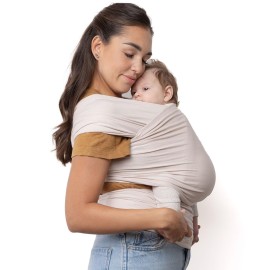 Boba Baby Wrap Carrier - Original Baby Sling Carrier for Newborns (7-35 lbs), Soft, Secure, Hands-Free & Ergonomic, Ideal for Comfortable Bonding, New Parents (Serenity Organic Stone)