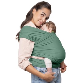Boba Baby Wrap Carrier - Original Baby Sling Carrier for Newborns (7-35 lbs), Soft, Secure, Hands-Free & Ergonomic, Ideal for Comfortable Bonding, New Parents (Sage Green)