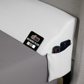 GORILLA GRIP Queen Bed Wedge Pillow for Headboard Gap, Filler Between Mattress Gaps, US Designed, Comfortable Supportive High Density Cushion Foam Pillows, Stay in Place Gripping Dots, White