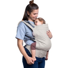 Beco Toddler Carrier with Extra Wide Seat, 100% Cotton - Backpack Style and Front-Carry, Lightweight & Breathable, Toddler Sling Carrier 20-60 lbs (Ecru)