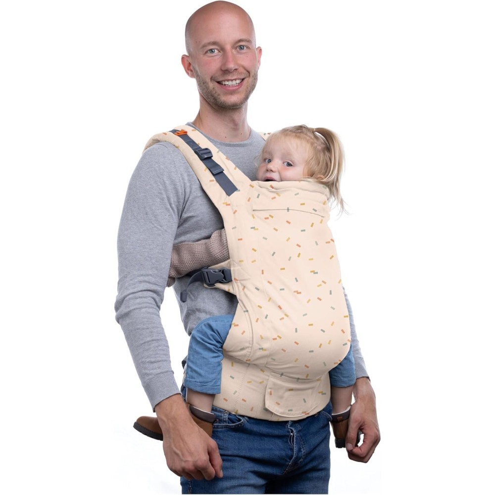 Beco Toddler Carrier with Extra Wide Seat, 100% Cotton Toddler Carrying Backpack Style and Front-Carry, Lightweight & Breathable Child Carrier, Sling Carrier 20-60 lbs (Sprinkles)
