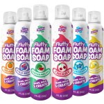 Tub Works Fluffy Foam Soap, Variety 6 Pack | Shape, Mold & Create Bath Art with Soft Bath Foam for Kids | Gentle, Cleansing Kids Bath Soap | Easy-to-Use Spray Nozzles | Fruity, Fun Bath Colors