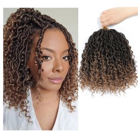 SamBraid Goddess Locs Crochet Hair 10 Inch, 8 Packs New Goddess Faux Locs Crochet Hair for Black Women, Boho Hippie Locs, River Hair with Curly Ends (10Inch, 8Packs, T27)