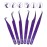 SIVOTE Eyelash Extension Tweezers Fiber Tips, Set of 6, Curved, Dolphin, 90 Degree 45 Degree, Volume Boot & Slight Curved Tweezer, Purple