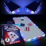 Brightz TossBrightz Patriotic Led Cornhole Lights Led Corn Hole Lights Cornhole Led Lights for Hole and Board Corn Hole Board Light Kit Light Up Cornhole Set Glow in The Dark Cornhole Board