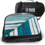 BRAWNTIDE Large Outdoor Waterproof Blanket - Thick Fleece, Warm, Windproof, Sandproof, Ideal for Camping, Picnics, Stadiums, Parks, Beaches, Includes Stuff Sack, Shoulder Strap (Teal Green)