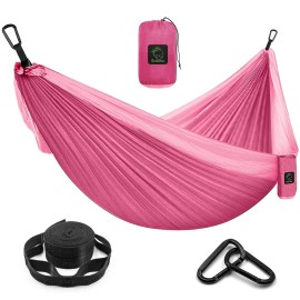 Camping Hammock Double & Single Portable Hammock with Tree Straps, Lightweight Nylon Parachute Hammocks Camping Accessories Gear for Indoor Outdoor Backpacking, Travel, Hiking, Beach