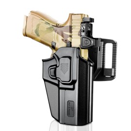 Universal OWB Holster for Glock 17 19 19X 45, Sig P320 P226, Taurus G3C G2C PT111, CZ P10C, FN 509, Canik TP9, Beretta APX, Index Finger Release, RDS Ready, Tool-Free 360 Cant, Belt Loop