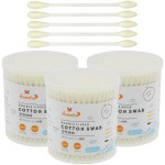 HOMEFOX Yellow Cotton Swab Precision Pointed - 600 Count Pointy Organic Cotton Bud Double Side Tightly Wrapped Cotton Tips Paper Stick Soft Gentle Lint-Free Cruelty-Free, Pointy & Round (Lemon Yellow)