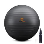 PRIMASOLE Exercise Ball for Balance Stability Fitness Workout Yoga Pilates at Home Office & Gym 65cm Black
