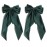 SUSULU Satin Bow Hair Clips for Women,Big Green Hair Bows Hair Slides Metal Clips Long Ribbon Hairpin Girls Barrettes Party Half-Updo Ponytail Accessories 2pcs
