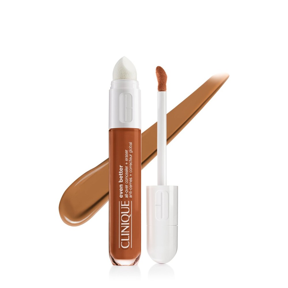 Clinique Even Better All-Over Full Coverage Concealer + Eraser Makeup For Dark Undereye Circles | With Hyaluronic Acid + Caffeine | Hydrating, Brightening + Depuffing, Spice, 0.2 Fl Oz