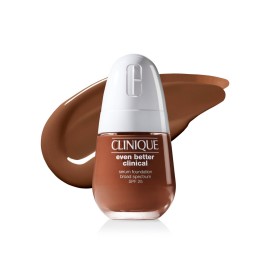 Clinique Even Better Clinical Serum Liquid Foundation SPF 25 With Vitamin C, Salicylic Acid + Hyaluronic Acid For Combination to Oily Skin Types | Full Coverage + Matte Finish, Mahogany, 1 Fl Oz