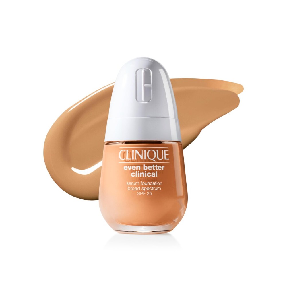 Clinique Even Better Clinical Serum Liquid Foundation SPF 25 With Vitamin C, Salicylic Acid + Hyaluronic Acid For Combination to Oily Skin Types | Full Coverage + Matte Finish, Toasted Wheat, 1 Fl Oz