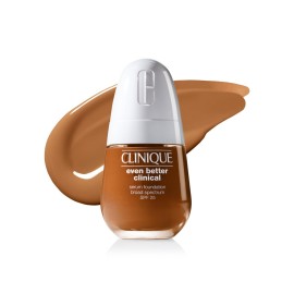 Clinique Even Better Clinical Serum Liquid Foundation SPF 25 With Vitamin C, Salicylic Acid + Hyaluronic Acid For Combination to Oily Skin Types | Full Coverage + Matte Finish, Pecan, 1 Fl Oz