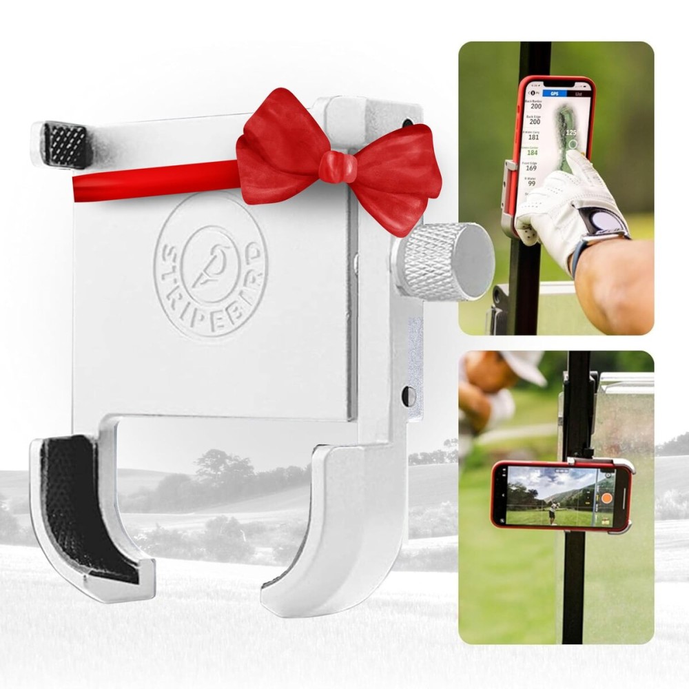 Stripebird Golf Magnetic Phone Holder (White), Universal Compatibility, No Installation Required
