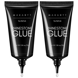 Makartt Nail Rhinestone Glue for Nails- 60ML Super Strong Gel Glue for Rhinestones, 3D Art Charm Decorations Bling Gem Bow Jewels Crystals Beads Diamonds Pearls, Beauty Gift, UV Lamp Need