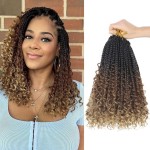 Goddess Box Braids Crochet Hair With Curly Ends 8 Inch Bohomian Box Braids Crochet Braids 8 Packs 3X Crochet Braids Synthetic Braiding Hair Extension for Black Women (8 Inch (Pack of 8), T1B-30-27)