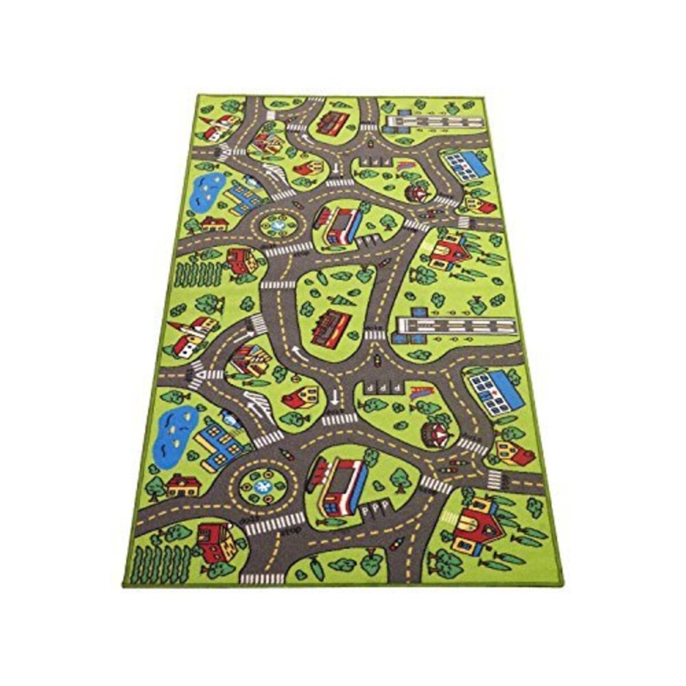 Kids Rug Playmat City Life Great for Playing with Cars and Toys - Play Learn and Have Fun Safely - Educational Road Traffic Play Mat for Bedroom Play Room Game Safe Area (Medium 43 x 26 Inches)